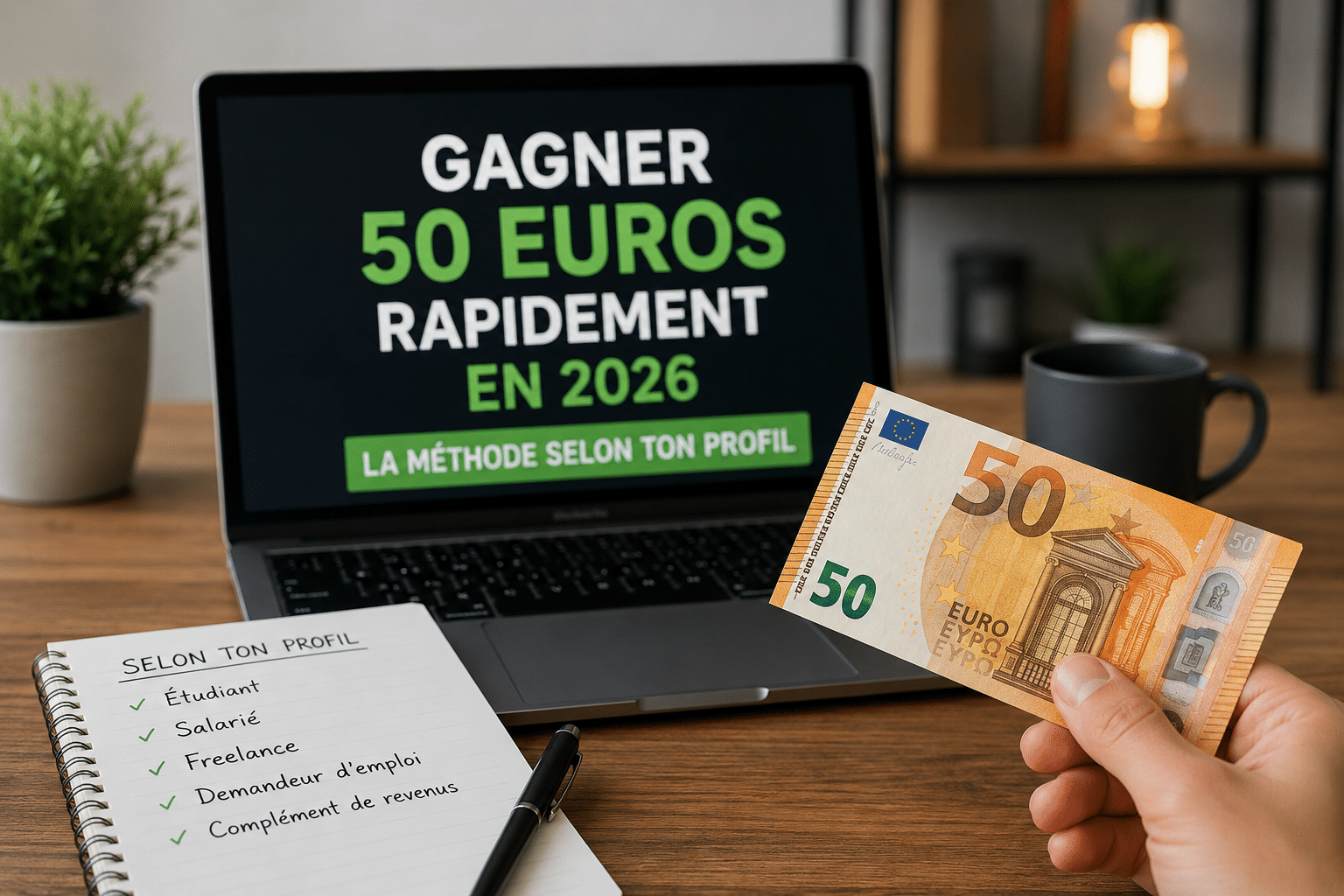Comment gagner 50 euros rapidement en 2026 : la méthode selon ton profil pour avoir 50€ tout de suite